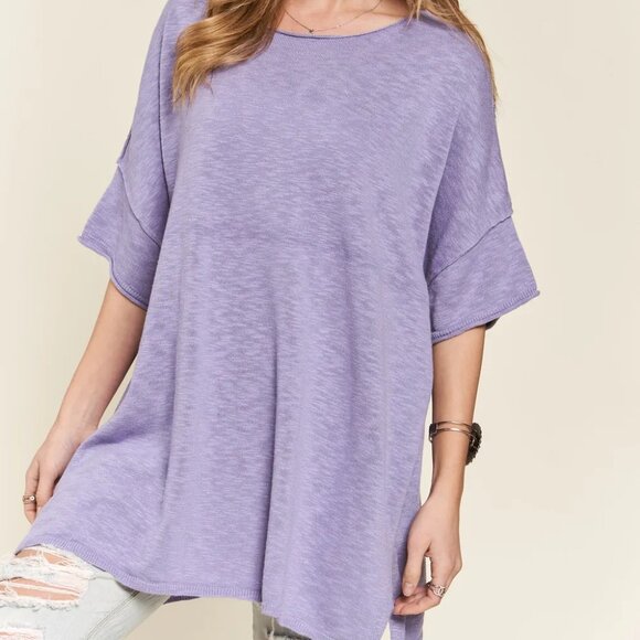 ✨NWT ADORA Drop Shoulder Loose Fit Knit Tunic Top - Picture 1 of 4